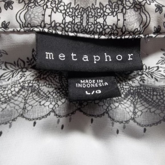 2/$15...Black and white patterned blouse - Picture 2 of 4